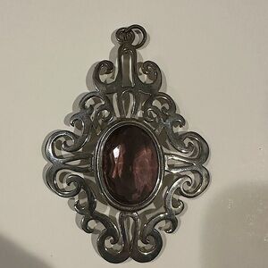 Sara Coventry amethyst glass pendant